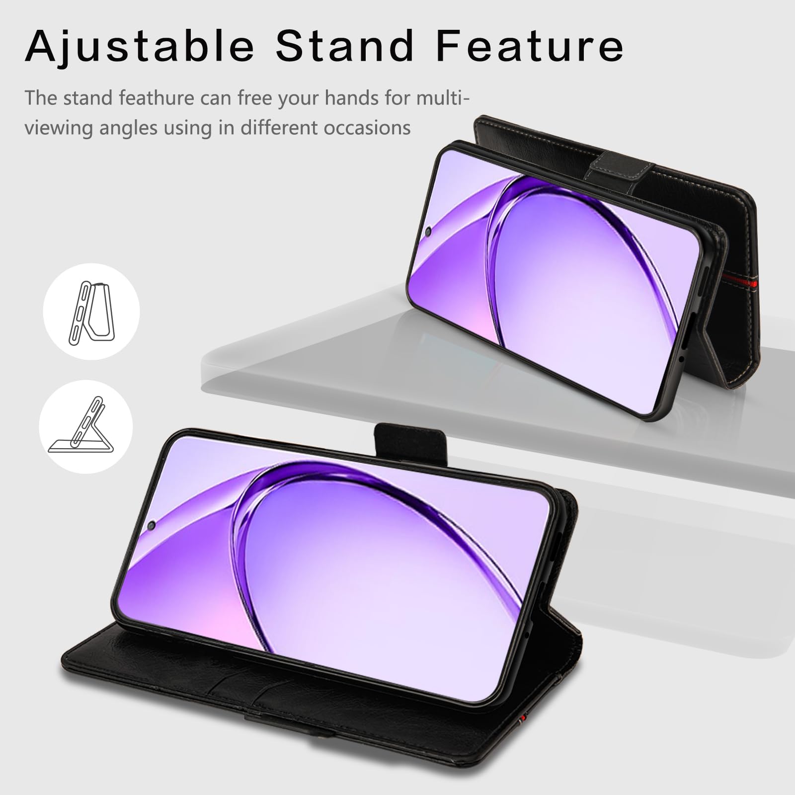 PEIYE Cover Pelle per Oppo A78 4G, Portafoglio PU Pelle Slot Schede