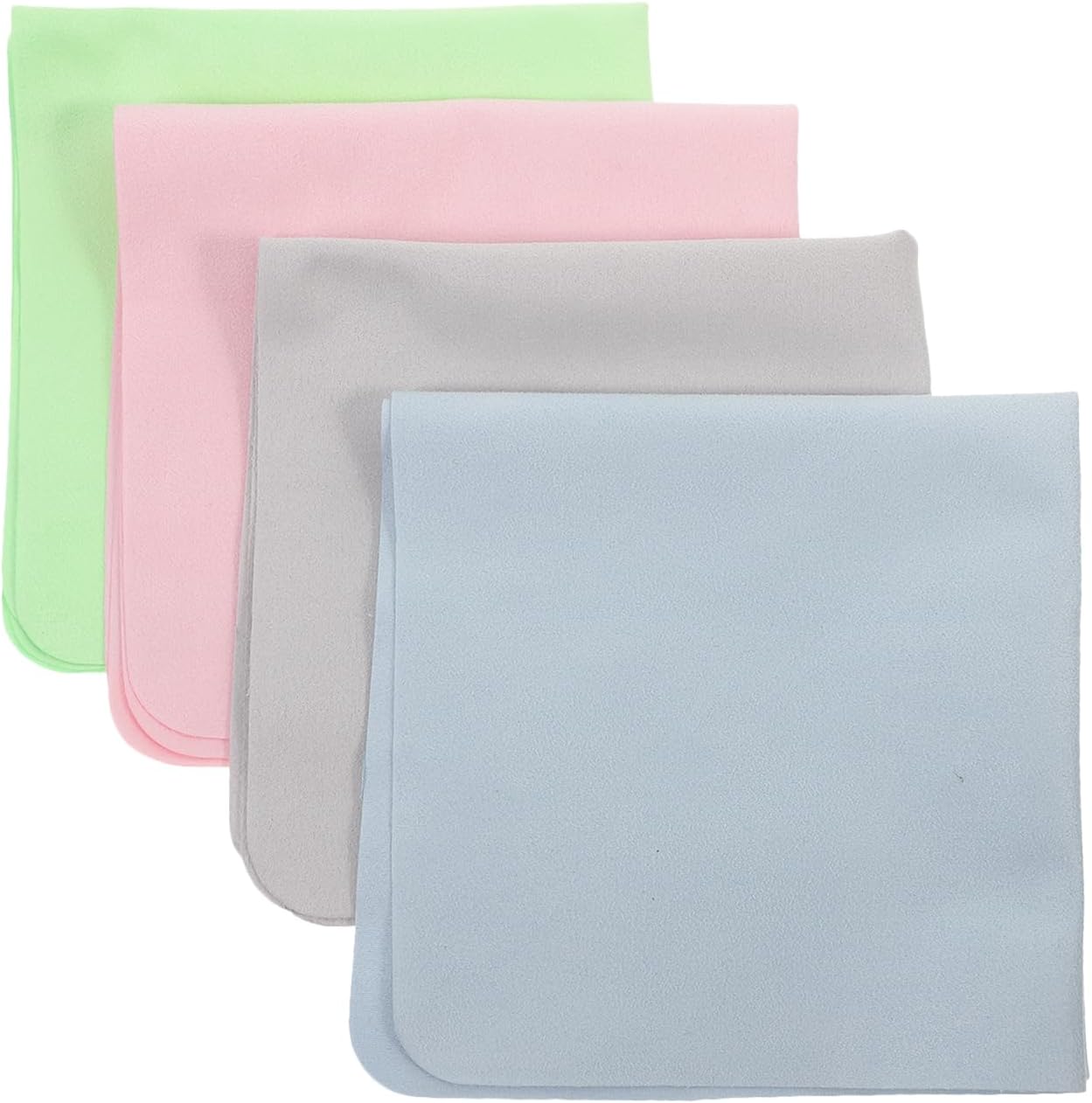 4-Pack Eyeglass Cloths 11.81X11.81 Inch Soft Reusable Lens for Glasses Jewelry Removal of Oil Stains Fingerprints