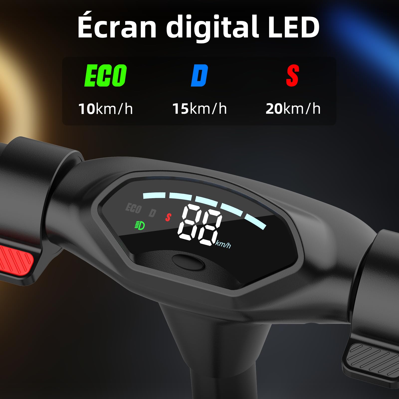 Trottinette Électrique pour Enfants avec Moteur sans Balais 200W, Autonomie 8–13 km, Double Système de Freinage, Réglable en Hauteur et Pliable, Éclairage LED pour Adolescents