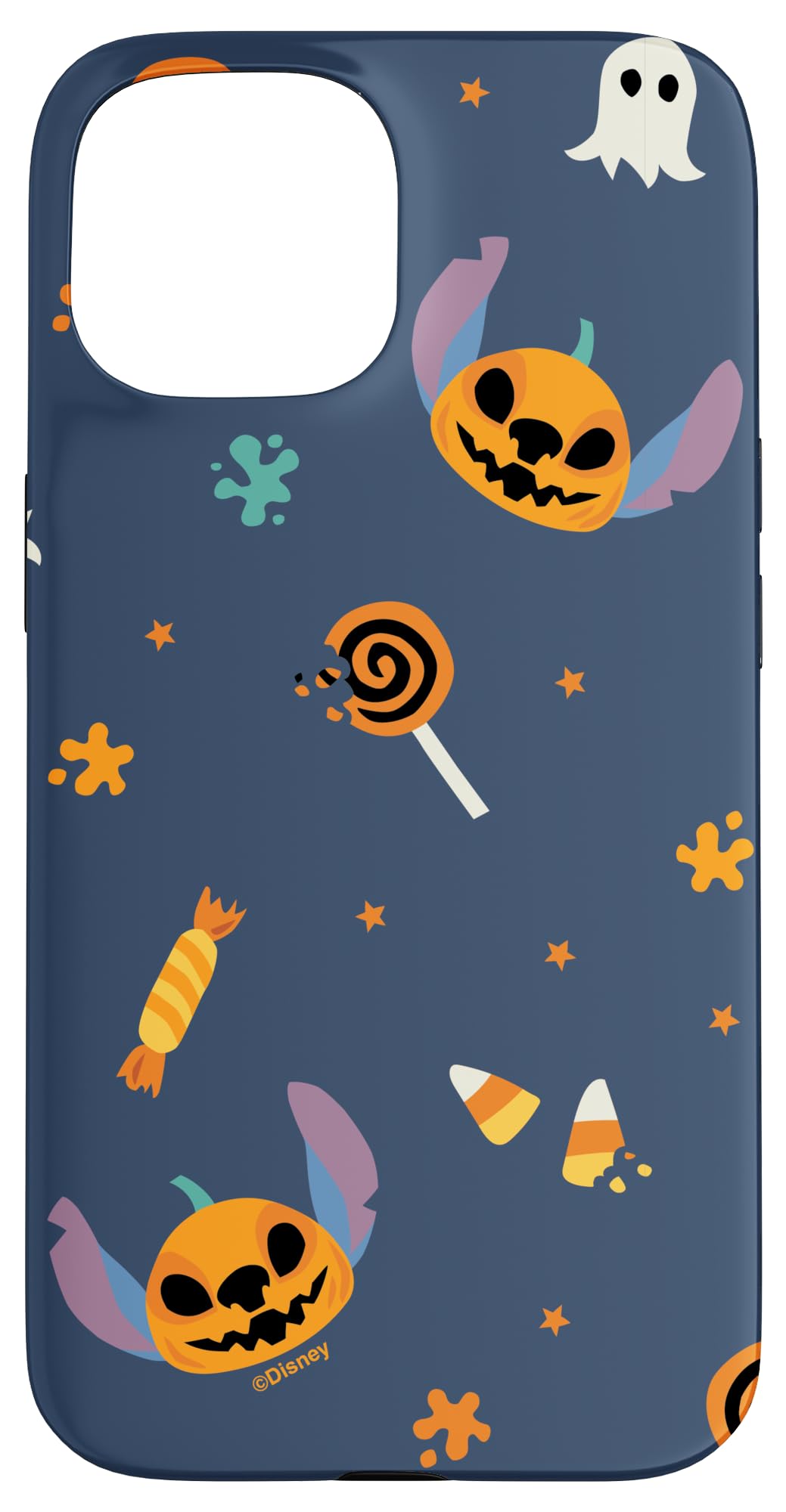 Disney Lilo & Stitch Jack-o'-Lantern Halloween Candy Pattern Case for iPhone 15
