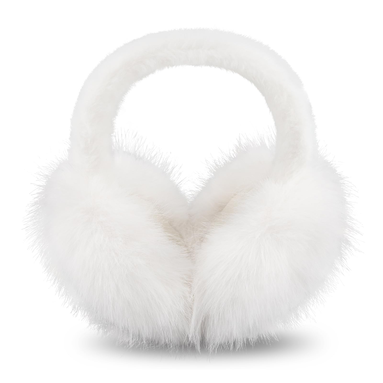 Earmuffs for Women Girls Faux Fur Fuzzy Headband Foldable Ear Covers Cold Weather Accessory-image-22