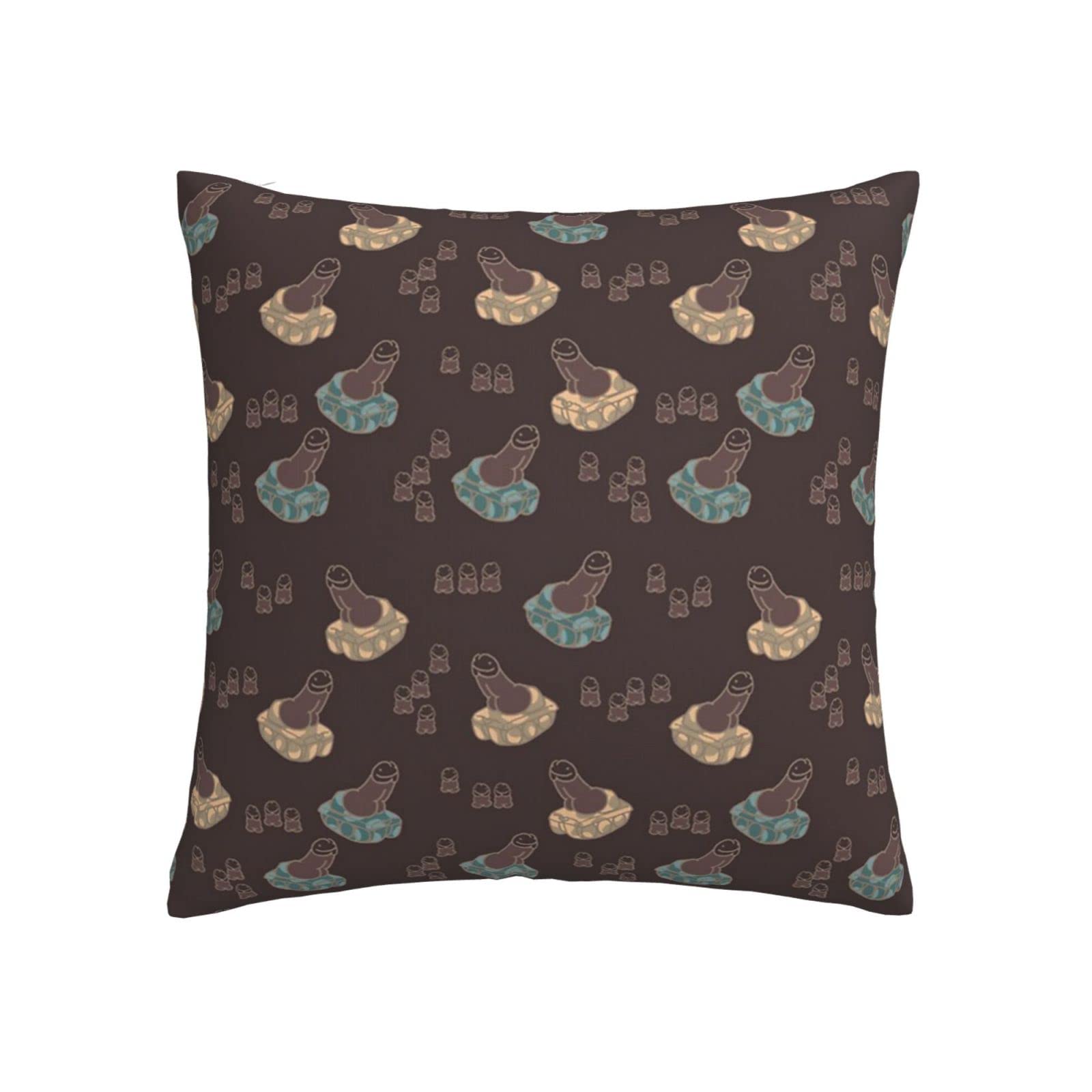Flannel Throw Pillow, Penis Tank Tiny Dicks Pillow Cover Cushion Cover, Double Sided Plush Pillowcase 45x45cm for Sofa Couch Bed Decorate Pillow Case