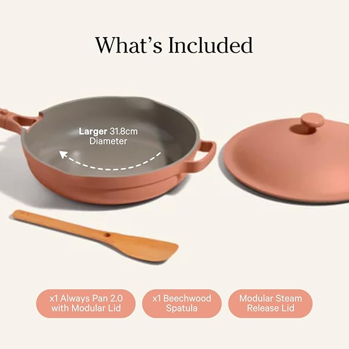 Constructed from aluminum, the pan features a toxin-free ceramic nonstick coating. This coating is designed for safer cooking by eliminating harmful substances typically found in traditional nonstick surfaces, such as PTFE and PFOA. This allows for easy cleaning and healthier cooking options, as less oil or fat is required during the cooking process. Additionally, the construction ensures even heat distribution, reducing the chances of hot spots and promoting efficient cooking.