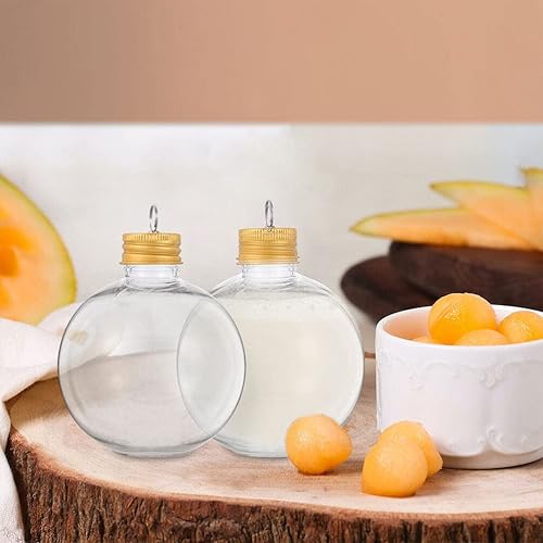 Miniatura 2 de HOMSFOU Adorno de bola rellenable transparente, 10 unidades, botella de bola de bebida, bolas de plástico, esferas de plástico, soporte para dulces,