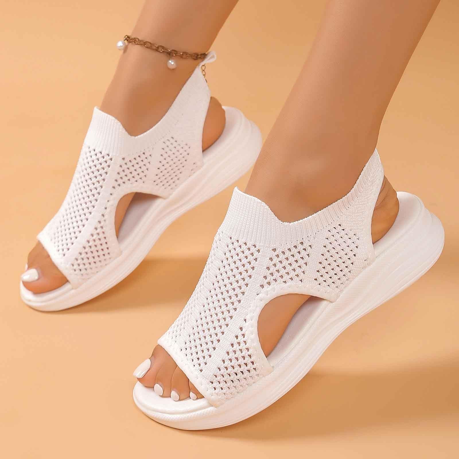 Sandalias Mujer Ortopédicas Deportivas Verano Fascitis Plantar Soporte Arco y Correa Ajustable Cuña Punta Abierta Elástica Lavables en Lavadora Caminar Casual Exterior