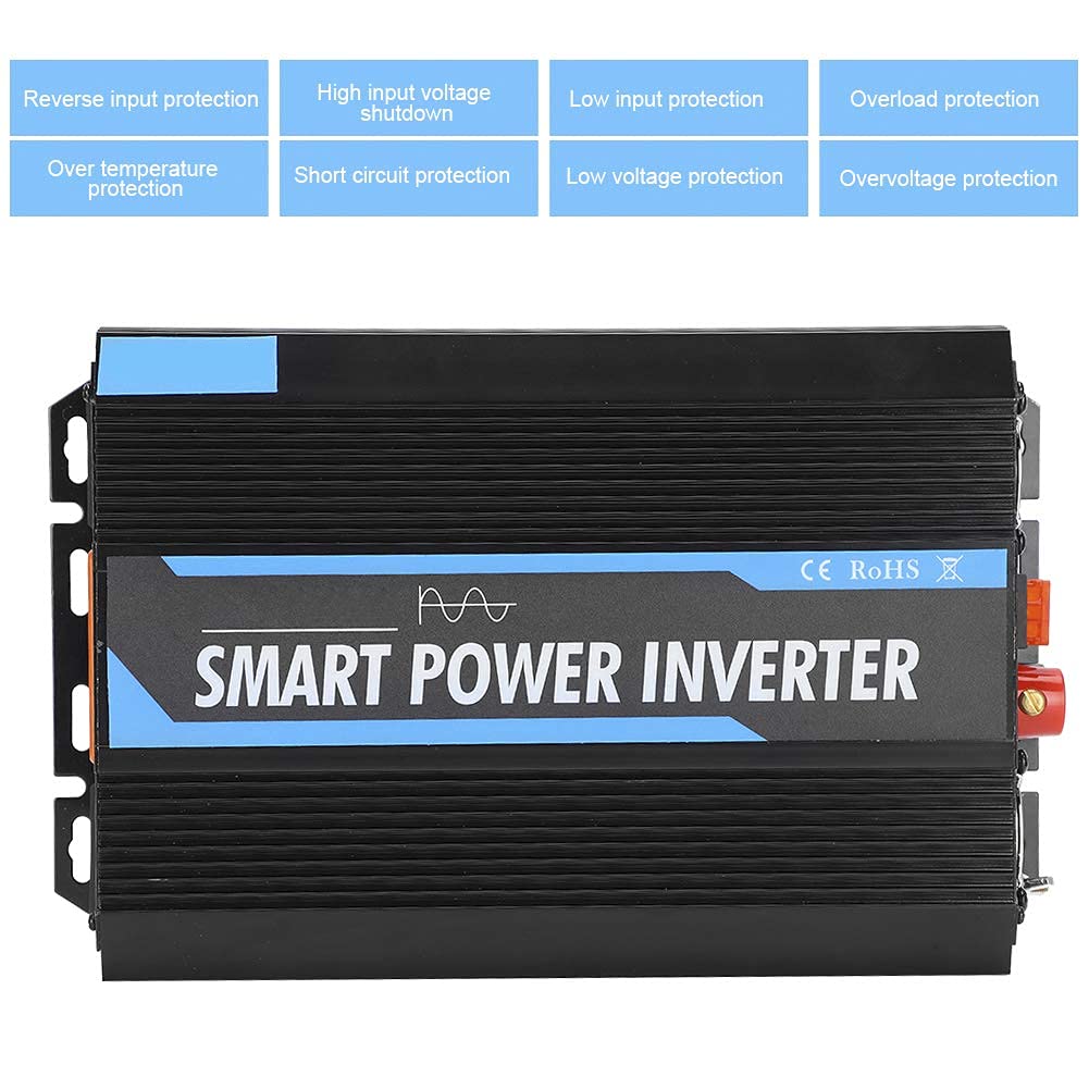 Przenośny konwerter samochodowy, przetwornica napięcia, 12 V do 220 V, 1500 W, czysty sinus falownik do samochodu