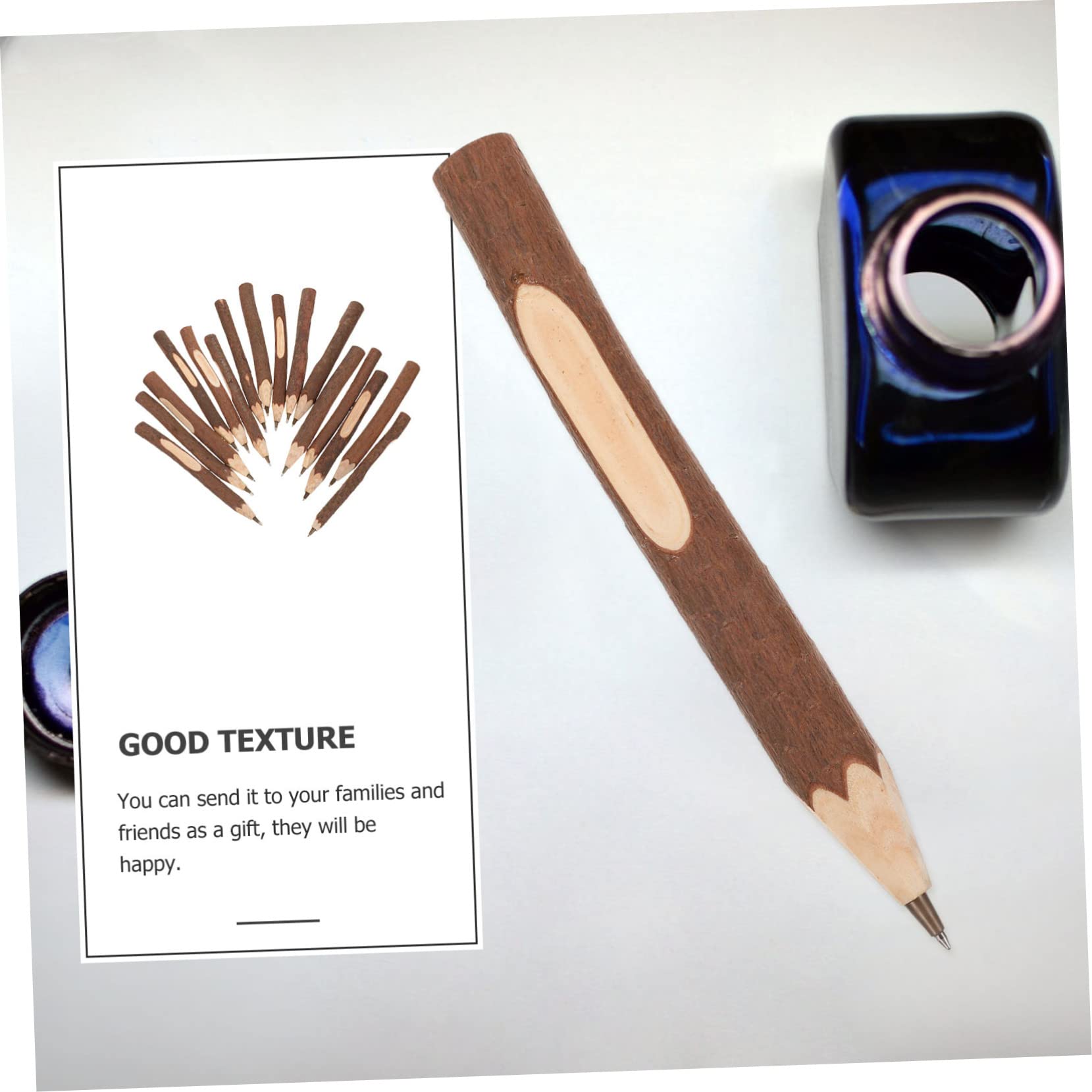 NUOBESTY 3 Ensembles Lot De 3 Stylos À Bille Twig Stylos Noirs Multicolores À Bille À Encre En Bois Pratiques Portables 16 pièces * 3