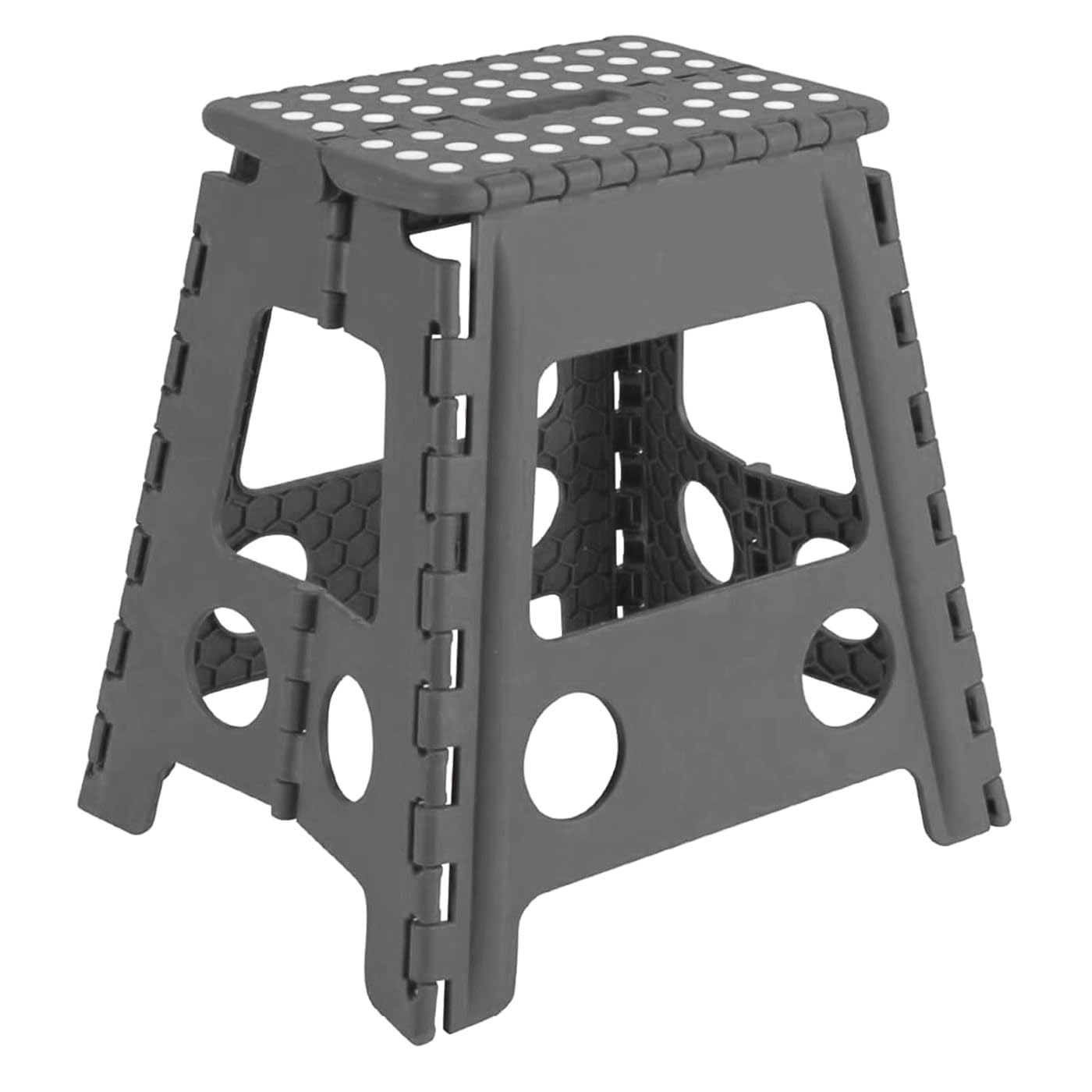 Acan Tradineur - Taburete Plegable Multiusos - PVC - Escalera Antideslizante Infantil - Altillo para Cocina o Baño - Reposapiés para Niños - Máx. 150 kg (Gris - 39 x 22 x 29 cm)