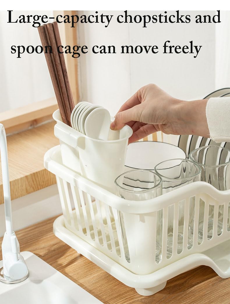 El Estante de Drenaje de Cocina es Respetuoso con el Medio Ambiente, insípido, Duradero, Limpio y ordenado, Estante de encimera de Almacenamiento de Platos para el hogar (Beige)