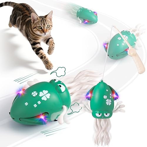 Juguete interactivo para gatos, juguete de pulpo bailarín con 2 modos de movimiento y balanceo, juguetes recargables para gatos de interior con