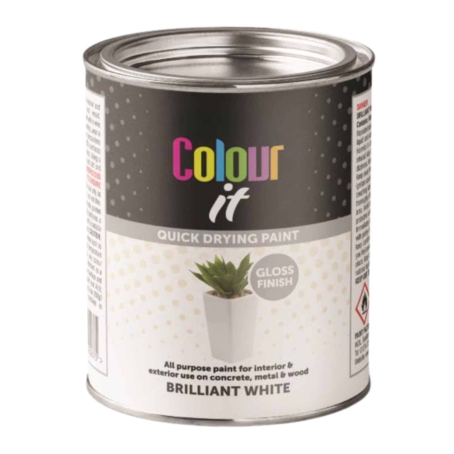 Inspired Essentials 300ml Non Drip Paint Tin Exterior Interior Hard Drying Performance Multi-Purpose Tin for Metal, Wood, Plastic, Walls with Perfect Finish (4, White Gloss)