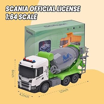 プイタ SCANIA3台&Tekno1台セット Amazon.com: Cheerful Toys Cement Mixer Toy Truck, Scania