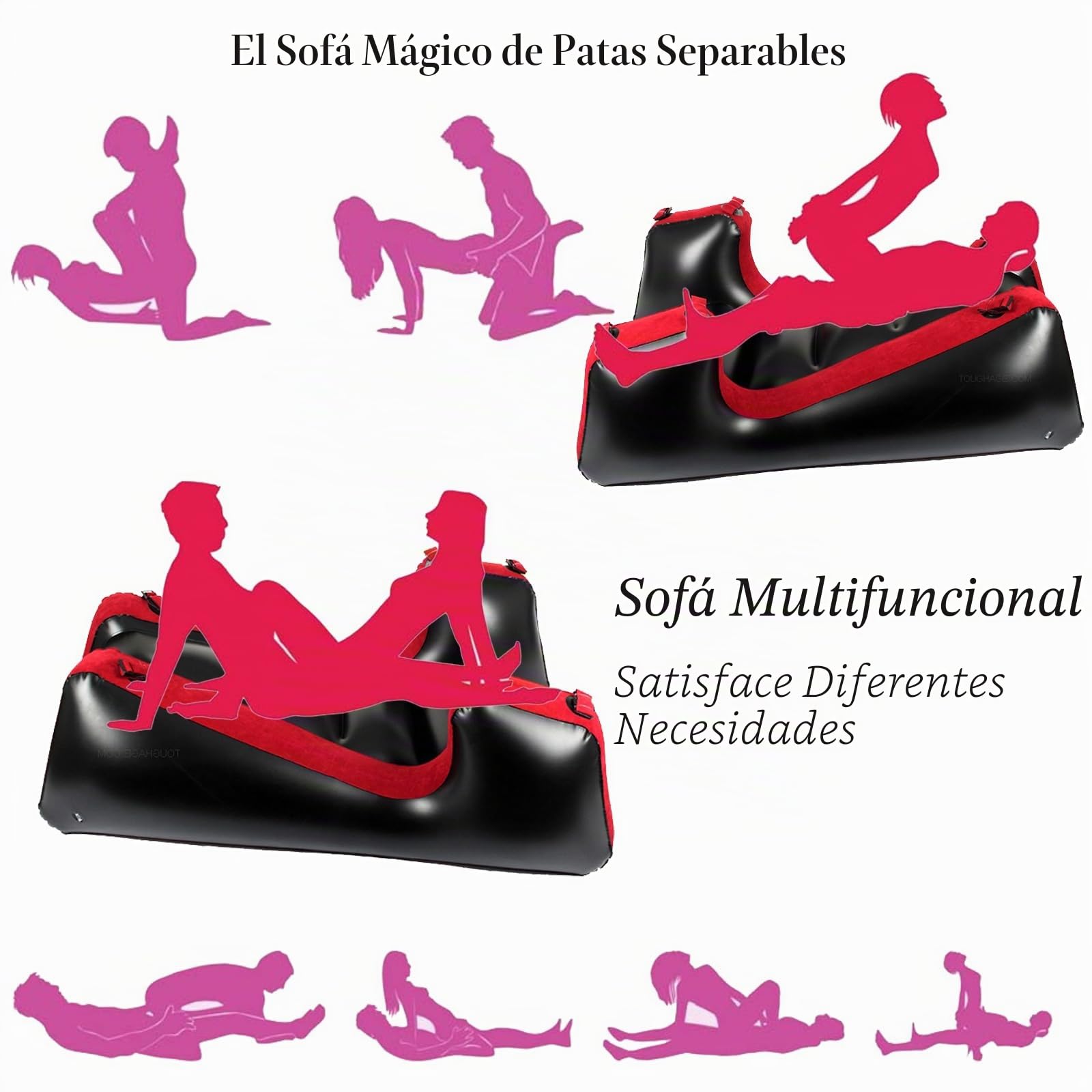 Cojín de aire para parejas, muebles sexuales ergonómicos para estimulación del punto G, cojín sexual inflable, rampa de amor multifuncional y soporte para momentos íntimos