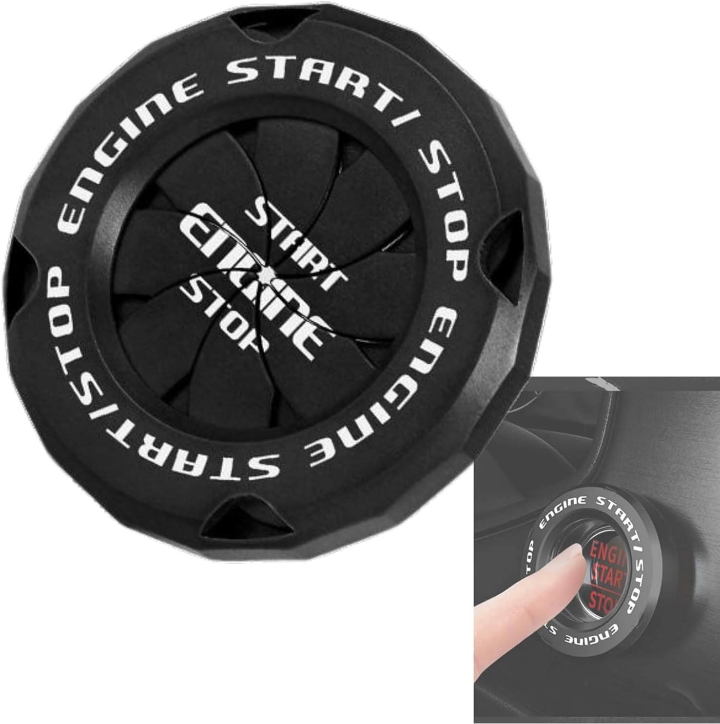 Car Push to Start Button Rocker, Engine Start/Stop Joystick Lever with Cover, One-Touch Ignition Button Protector, Decorative Accessory (Multicolor)
