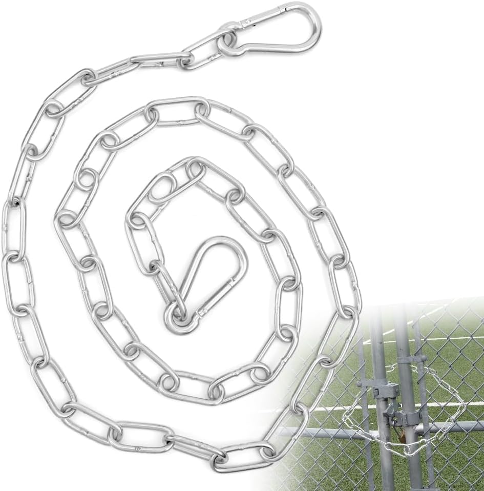 40 Inch Gate Chain Lock, 1 Pack Stainless Steel Gate Chain Lock, Gate Chain for Garden, Yard, and Farm Use Outdoor Fence, for Pet Cages, Dog Horse Goat Cow Corral Supplies, Heavy Duty Hanging Chains