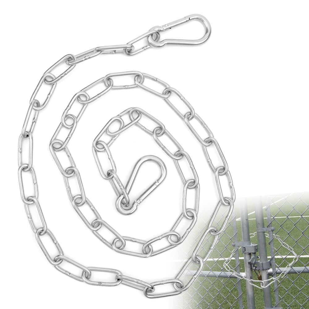 40 Inch Gate Chain Lock, 1 Pack Stainless Steel Gate Chain Lock, Gate Chain for Garden, Yard, and Farm Use Outdoor Fence, for Pet Cages, Dog Horse Goat Cow Corral Supplies, Heavy Duty Hanging Chains