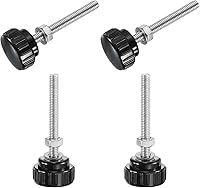 Vista 28 de Uxcell 4 juegos de perillas estriadas con tornillos de pulgar y tuercas, rosca macho métrica M6 x 35 mm, cabeza de plástico de 25 mm, perillas