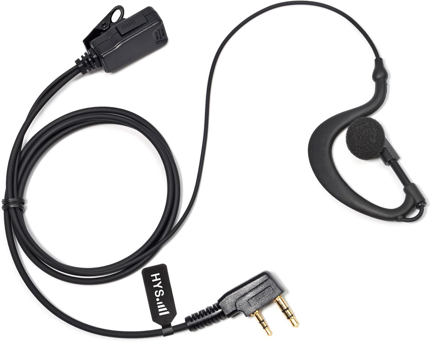 HYS G Shape Walkie Talkie Earpiece with Mic&PTT, for Kenwood NX-220E/NX-220E2 dPMR Digital/Analogue, Two Way Radio Headset for Baofeng BF-888S UV-5R H-777 RT22 WOUXUN KG-699 KG-689