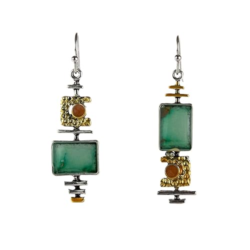 Vintag Silver Pendant Earrings Creative Crystal Asymmetric Charm Women Long