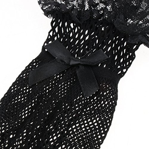 Homyl Rendas Luvas Curtas ópera Casamento Nupcial Festa à Noite Traje Acessório Acessório - Preto
