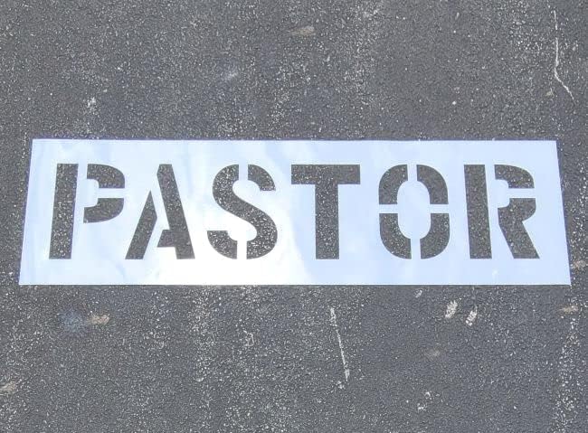 Pastor Stencil with 12 Letters for Reserved Parking Spots on Lots and Curbs Establish Clergy Parking Zones One Piece 1.5MM Thick Plastic for Churches Offices and Schools by Marketing Holders