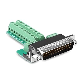 2Male + 2Female DB25 Solderless Breakout Connector Serial Adapter