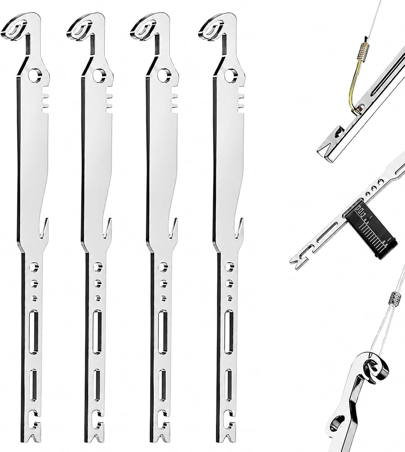6-In-1 Stainless Steel Fishing Multi Tool Hook，4PC