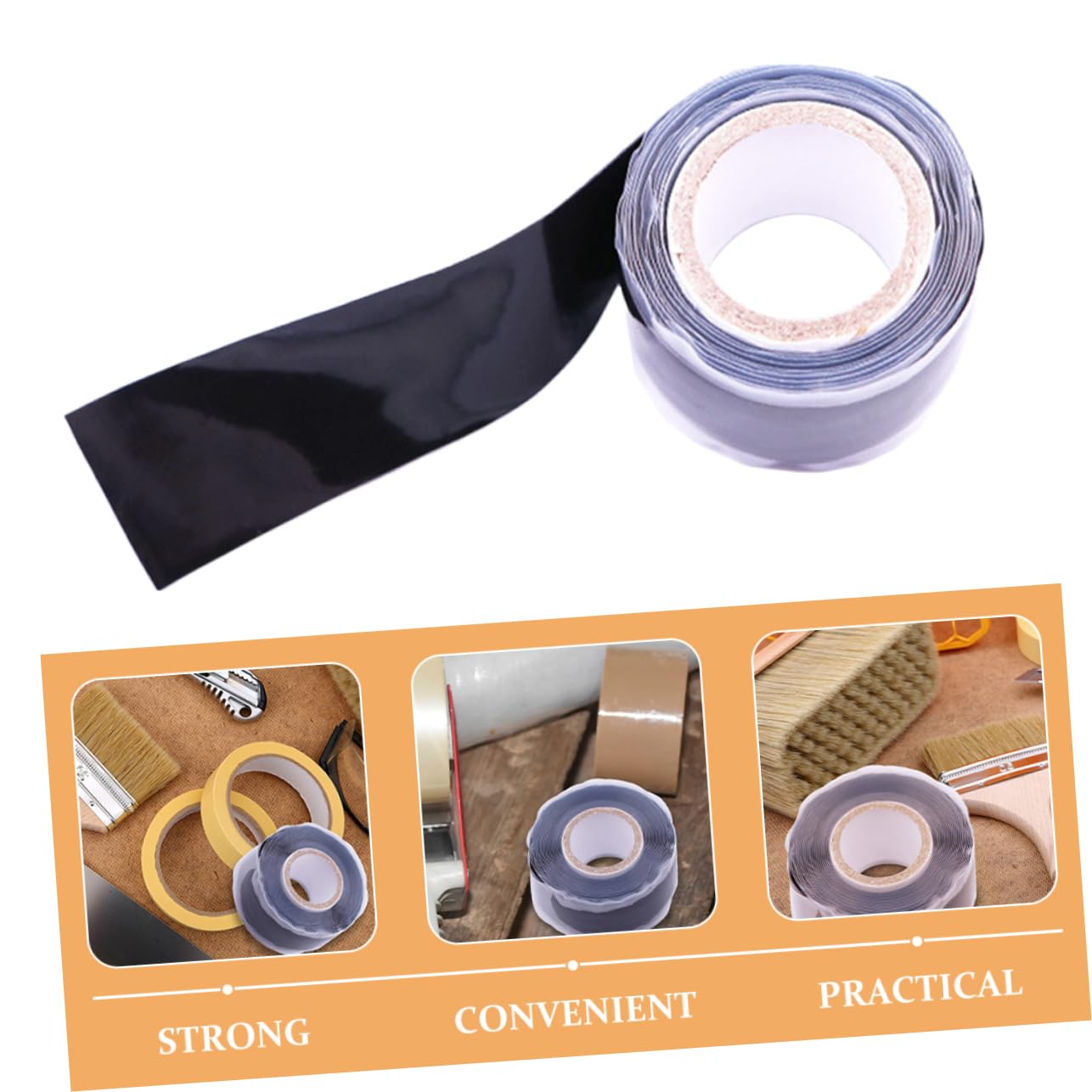 cinta aislante, Cinta de silicona resistente a altas temperaturas for reparación fugas fontaneros, cables automóviles y uso doméstico(300.00X5.00X0.10CM)