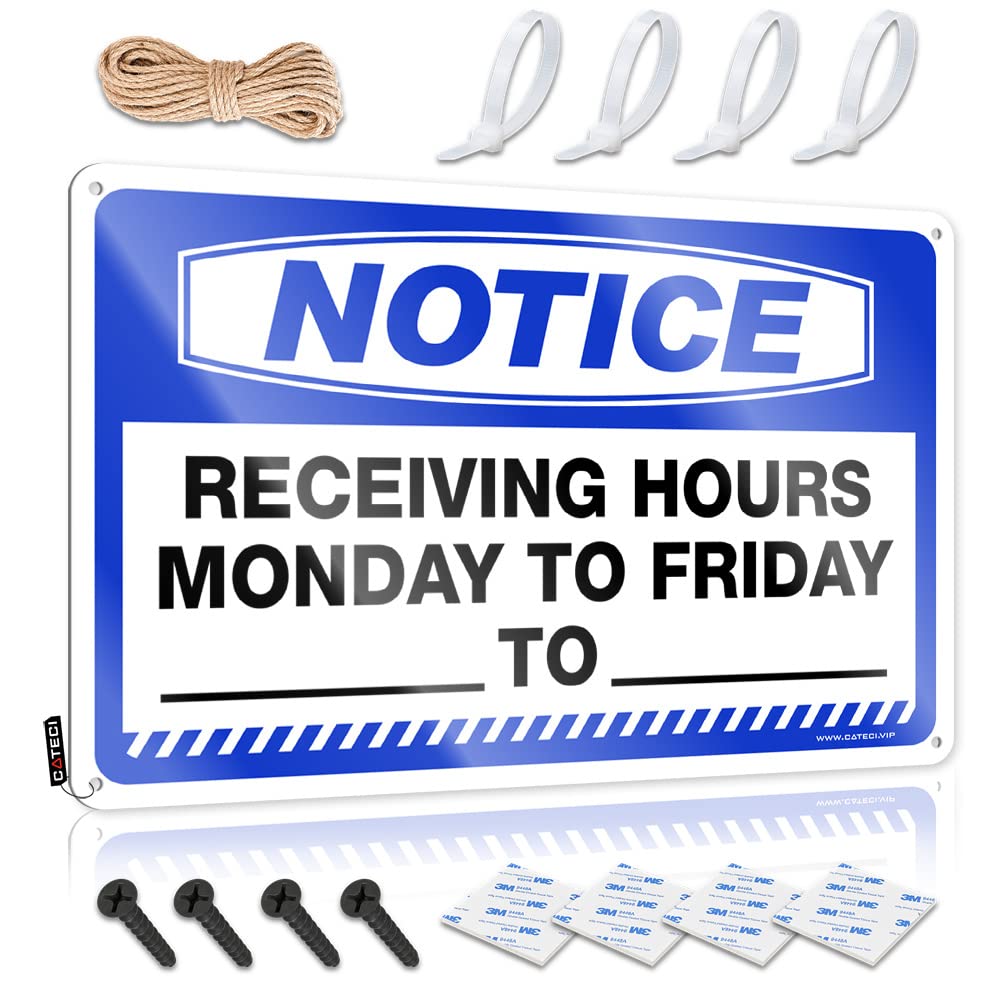 HELIOFORGE Beer Bar Metal Sign Notice Receiving Hours Monday To Friday_ To_ Tin Sign Funny Signs For Home Bar Dorm Room Door Sign(30X40CM)