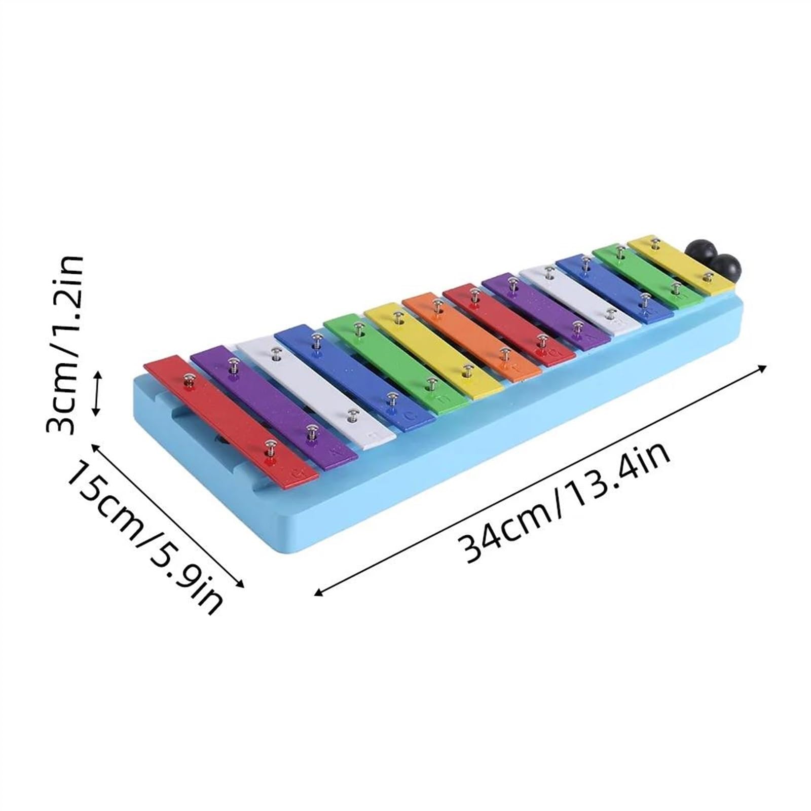 Xilófono De 13 Notas Teclas Metálicas Coloridas Ritmo De Percusión Instrumento Musical Portátil Para Estudiantes Principiantes