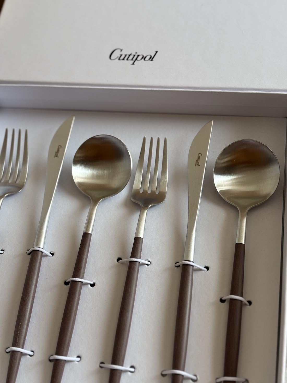 Cutlery Set Goa Brown 6 pcs. Matte Brushed New