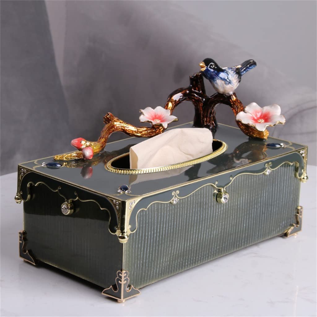 GTHTUHFD Tissue Box Tissue Box Enamel Color European Living Room Coffee Table Table Decorations Long Drawing Paper Box Ornaments,A-27 * 15 * 13cm