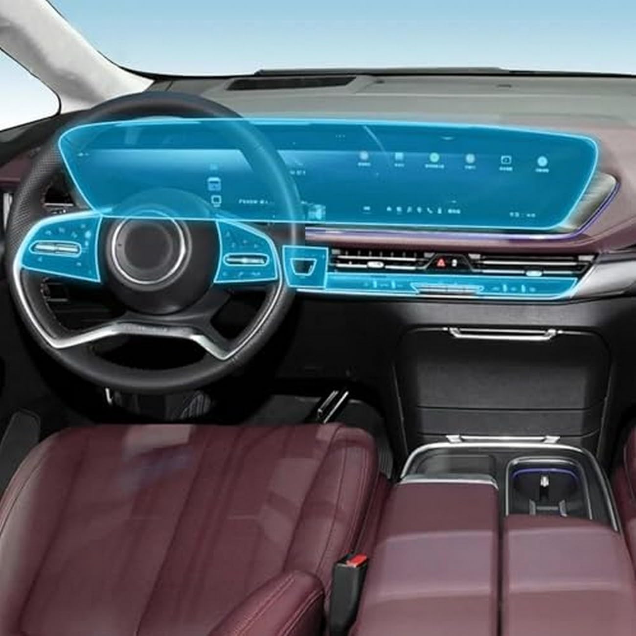 Película protectora de TPU para Buick GL8 Century 2024-2025, protector transparente de consola 5