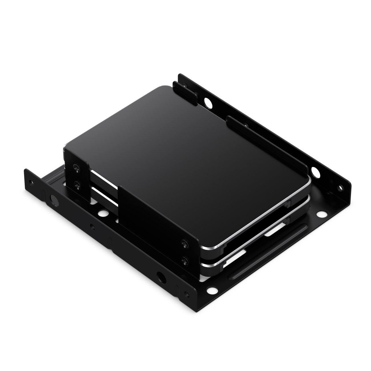 deleyCON Ramka Montażowa do Dysku Twardego 2,5" SSD do 3,5" - Adapter Rama Montażowa Dysku Twardego (do 2x Dysk Twardy 2,5" HDD lub SSD) Wyjmowany Uchwyt Ramy