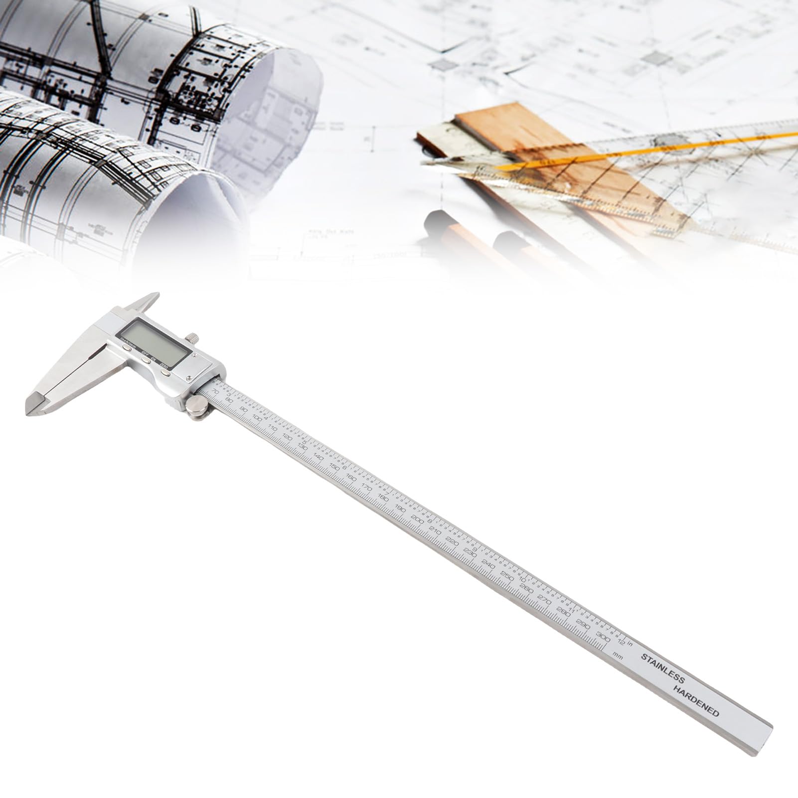 Digitaler Messschieber 0 300 mm, Edelstahl, präzises Messwerkzeug für Industrie und Automobil