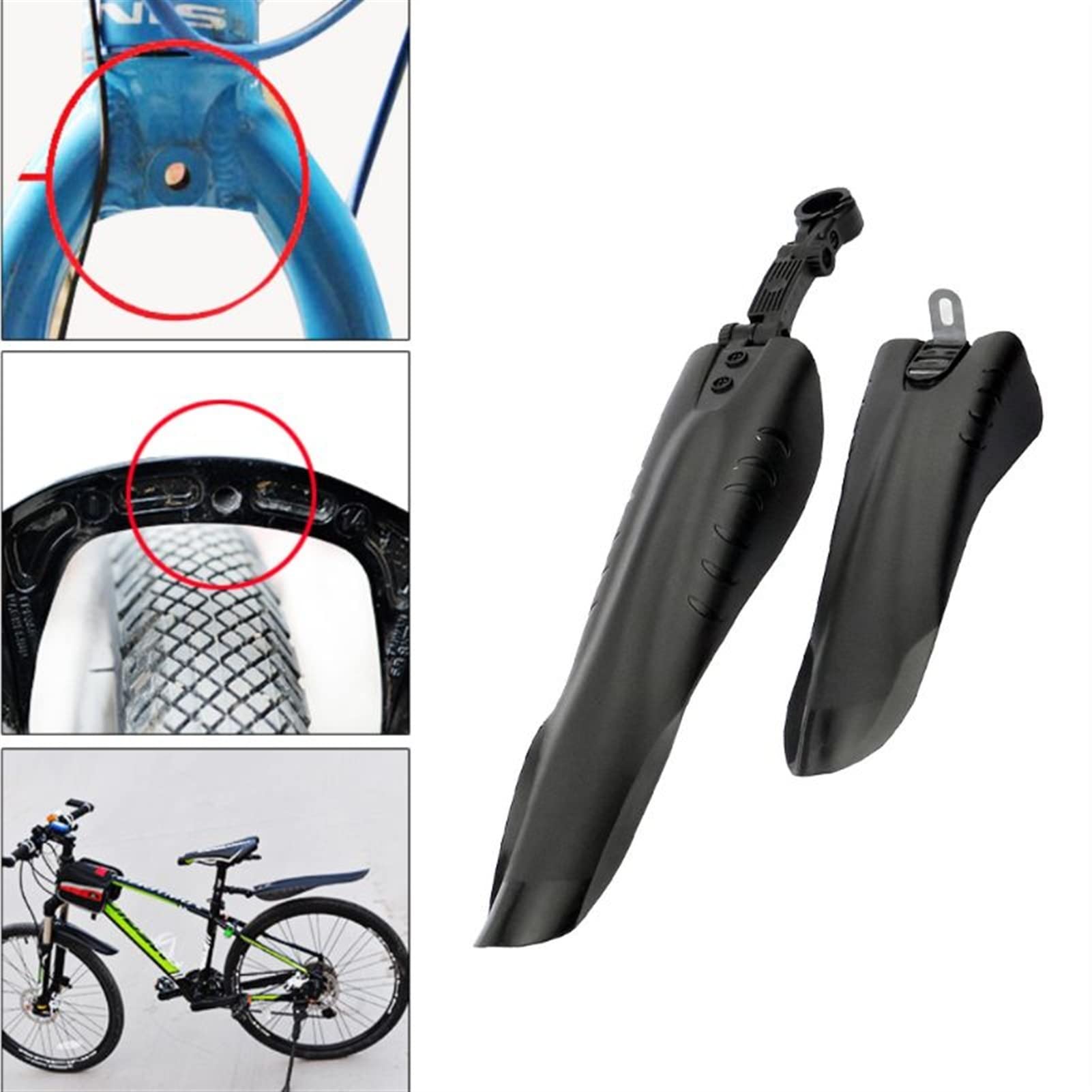 Błotniki rowerowe, części rowerowe, 2 szt./zestaw MTB Bike przednie tylne błotniki regulowane górska droga zdejmowane osłony części rowerowe akcesoria błotniki rowerowe