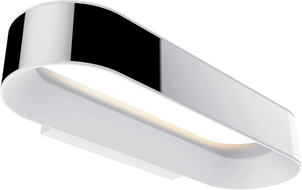Paulmann 70948 plafonnier LED applique Agena incl. 1x20W IP44 gradable éclairage plafond chrome, Blanc dépoli, éclairage salon Alu, Acier inox. 2700K