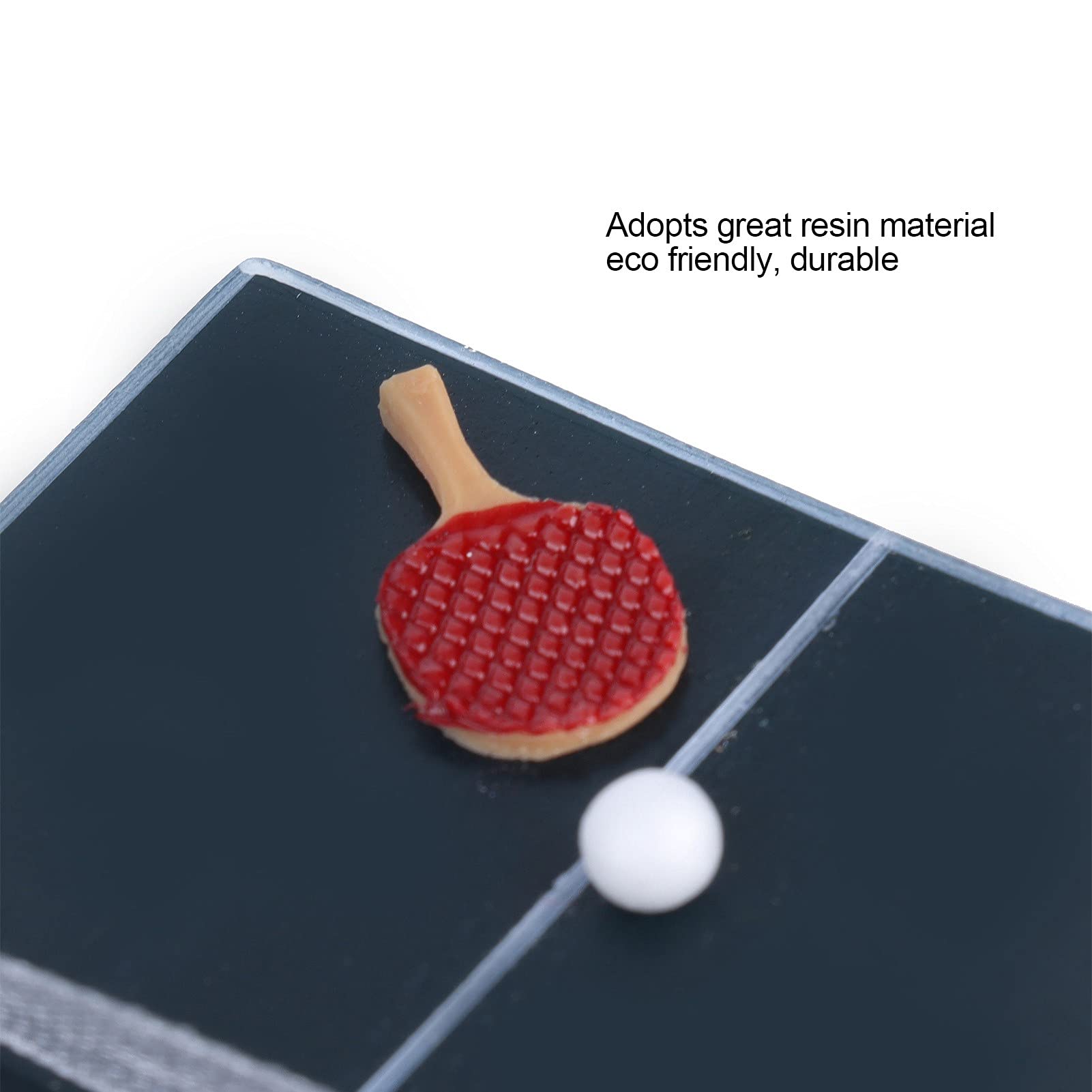 Mesa De Tenis En Miniatura 1:12 Para Casa De Muñecas | Accesorio De Madera Con Raquetas Y Pelotas | Decoración Y Juego Para Miniaturistas