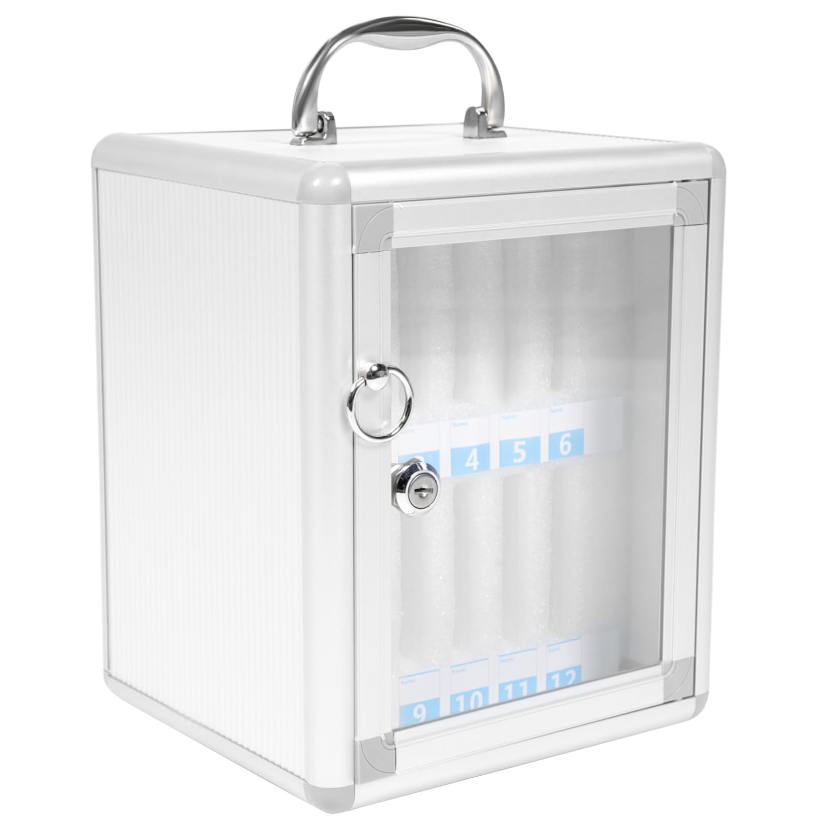 KICHOUSE 1pc Mobile Phone Safe Shop Organizing Cabinet Storage Holder Clear Cell Phones Storage Cabinet Class Cell Phone Organizer Aluminum Mini Locker Drawers Storage Unit Fiberboard