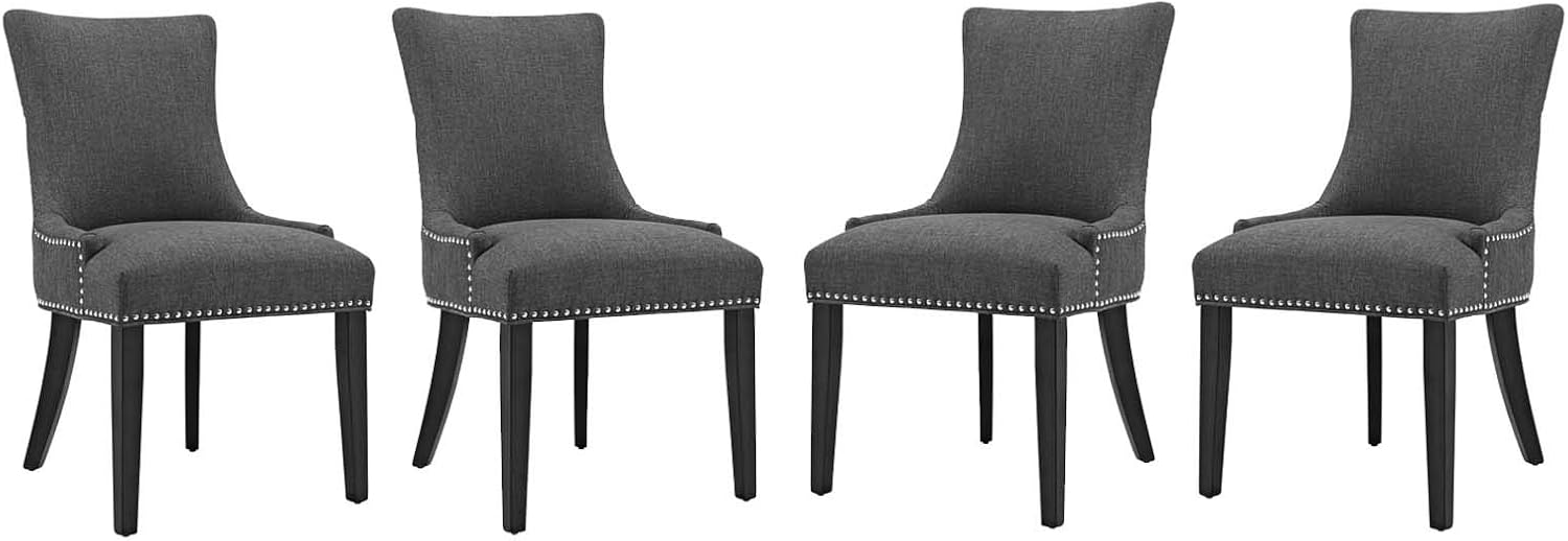 Modway Marquis Fabric Set of 4, Four Dining Chairs, Gray