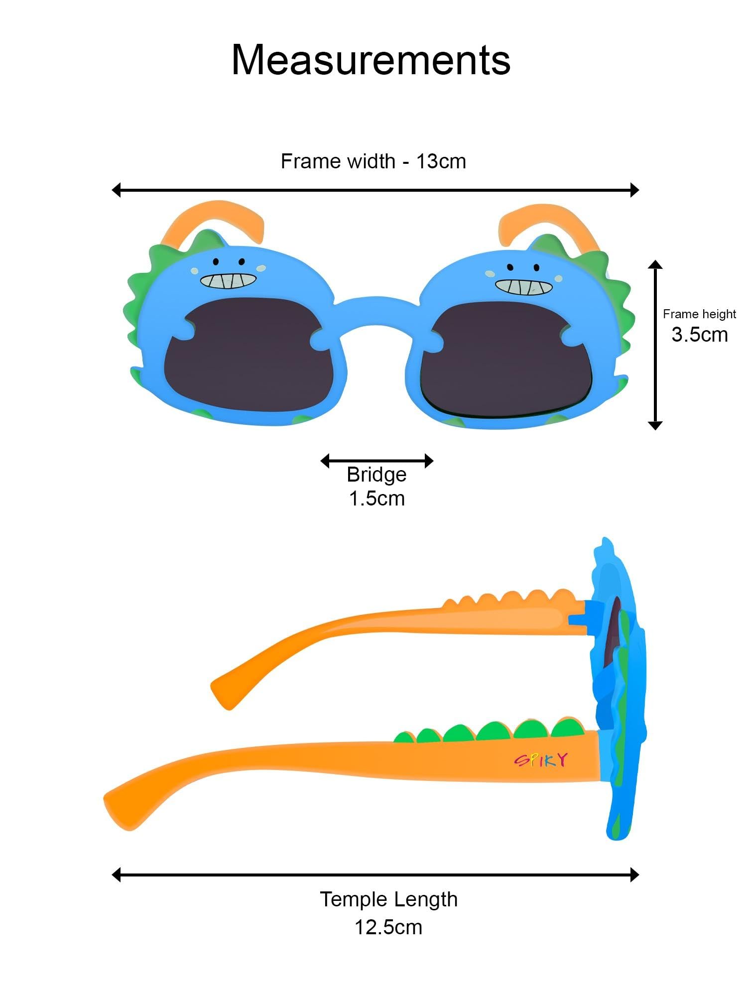 SPIKY Dinosaur Frame Sunglass With Protective Case Classic UV Protected Stylish Plastic Sunglasses Goggle Eyewear For Kids Girls and Boys - (Blue and Black) - (Pack of 1) - Image 7 thumbnail