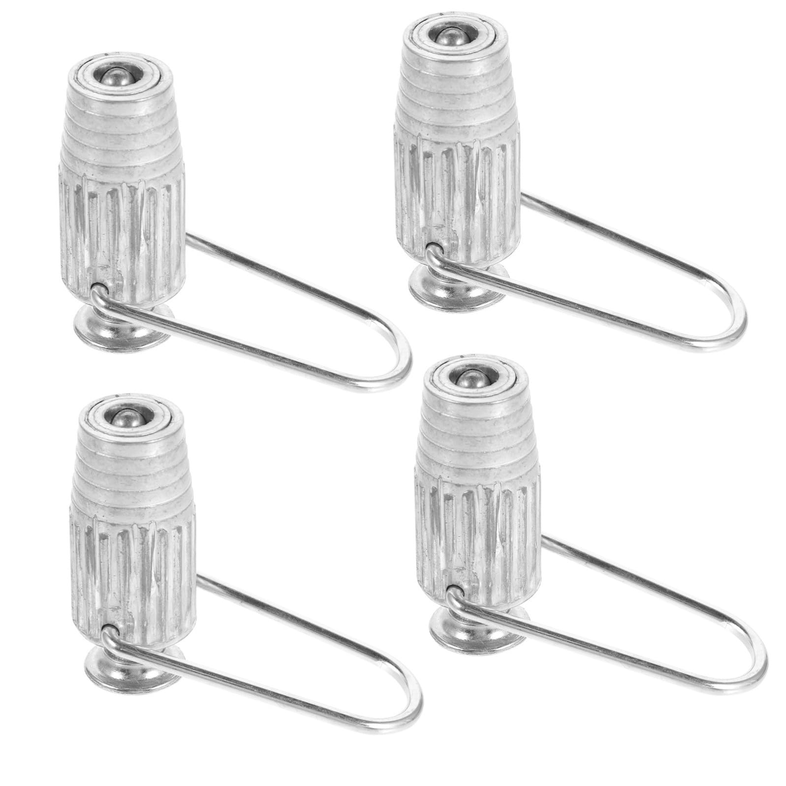 Tenditore Filo 4 Pezzi in Alluminio per Stendibiancheria | Argento, Tensione a Molla e Cuscinetto a Sfera, per Linee Fisse o Sistemi a Puleggia, Uso Balcone e Giardino