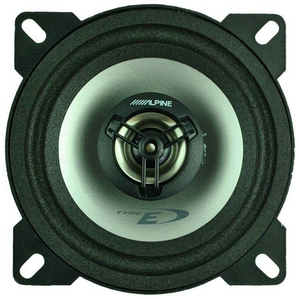 KIT Set pour Alpine SXE-1025S 2 Haut-parleurs 2 Voies coaxiales 10 cm 100 mm 4", 25 Watts rms et 180 Watts Max pour caissons Standards, par Paire + bagues à vis et 5 Stickers offerts