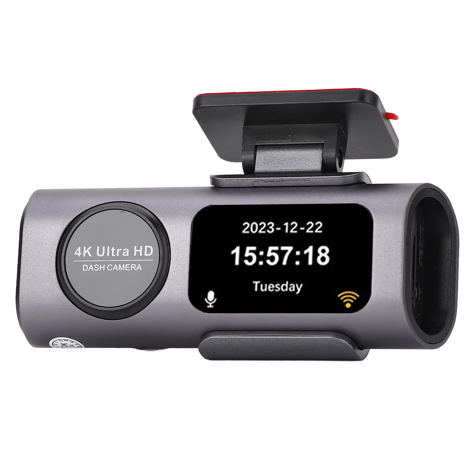 Kamera Samochodowa z Przodu i z Tyłu, Kamera Samochodowa z Dwoma Obiektywami 4K 1080P do Samochodów z Wyświetlaczem o Przekątnej 1,47 Cala, Szerokim Kątem 170° i 140°,