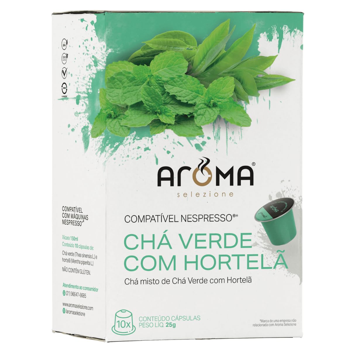 Aroma Selezione Cápsulas De Chá Verde Com Hortelã Compatível Com