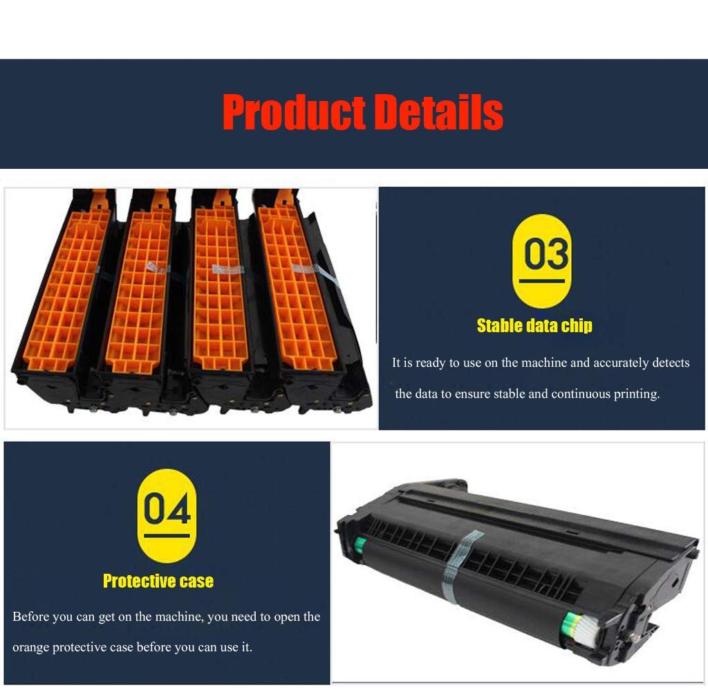 Compatible avec OKI C711DN C710DN C710dtn C710cdtn Cartouche de Toner Imprimante Tambour Porte-Tambour Kit de Tambour 43913808 43913807 43913806 43913805 4 Couleurs en Option,4colors