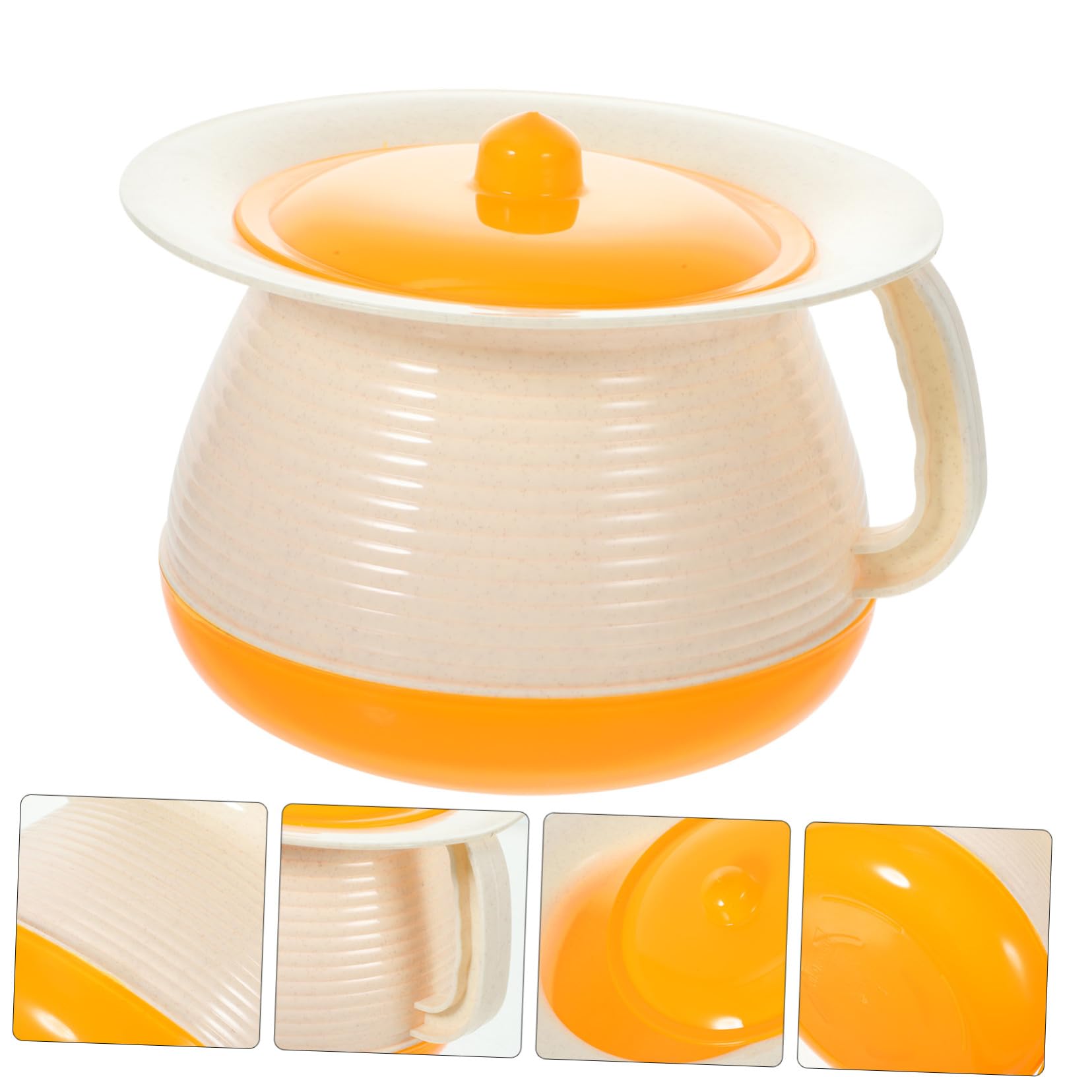 Orinal Doméstico con Tapa para Adultos Resistente y Compacto con Redondeados para Cama y Emergencia Práctico para y
