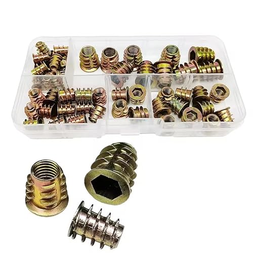 zmart 55個 ねじ込み インサート ナット M4 M5 M6 M8 セット キット 木製家具 ベッド キャビネット テーブル 埋め込み 六角 六角ソケットヘッド用