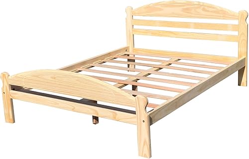 Miniatura 8 de Arizona - Cama de madera de pino macizo, sin terminar, con listones de madera dura, apta para adultos dormitorio y dormitorio, marco de cama de
