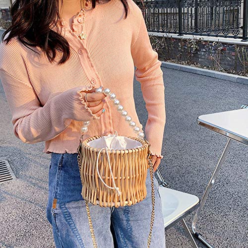 Borsa a Tracolla in Rattan Intrecciata Borsa a